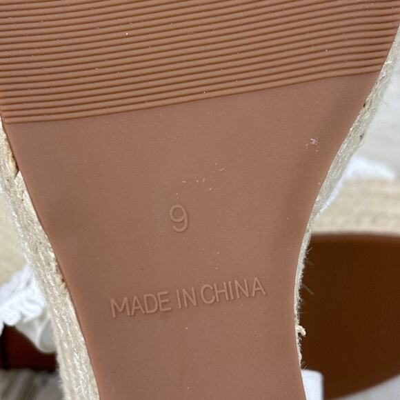 Milanoice Women’s 9 White Lace Platform Wedge Espadrille Sandals Bridal NEW - Picture 10 of 10